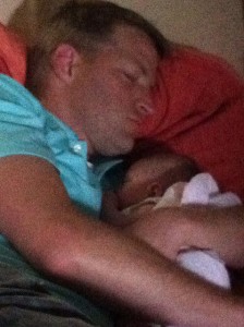 Snuggle-nap with Daddy!