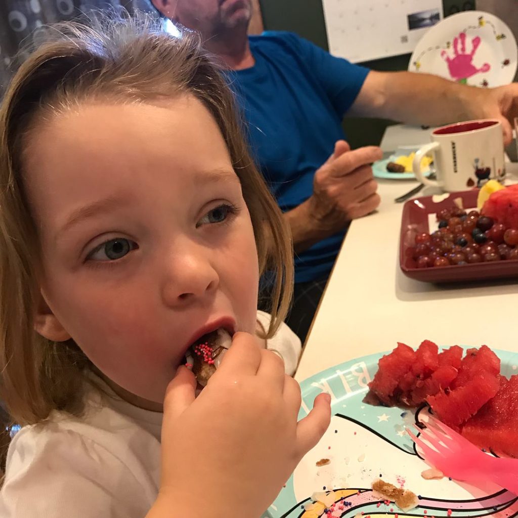 Bday donut (GF) with sprinkles at home this year - your request! 